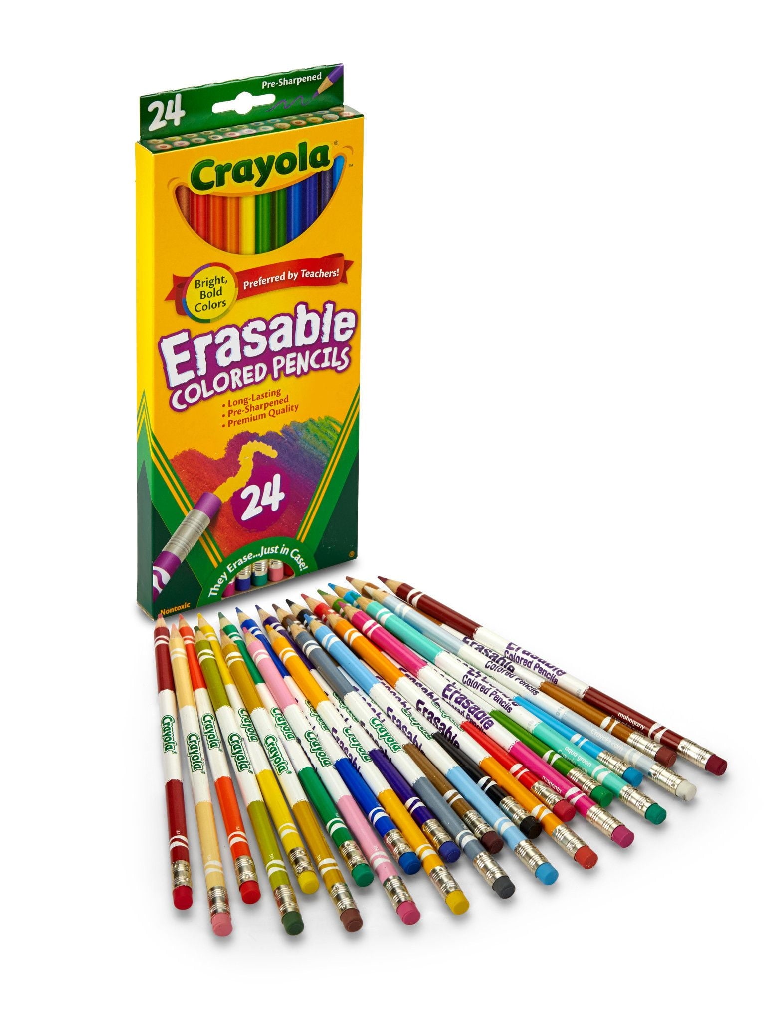 (3 pack) Crayola Erasable Colored Pencils, 24 Ct, School Supplies for Kids and Teachers, Classroom Supplies, Gift